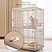 Cat Crate Indoor Pet Cage Made of Resin Material Ventilated All Around with Pulleys for Easy Movement Suitable for Small and Medium Sized Pets(82.5 * 56.5 * 118.9cm)