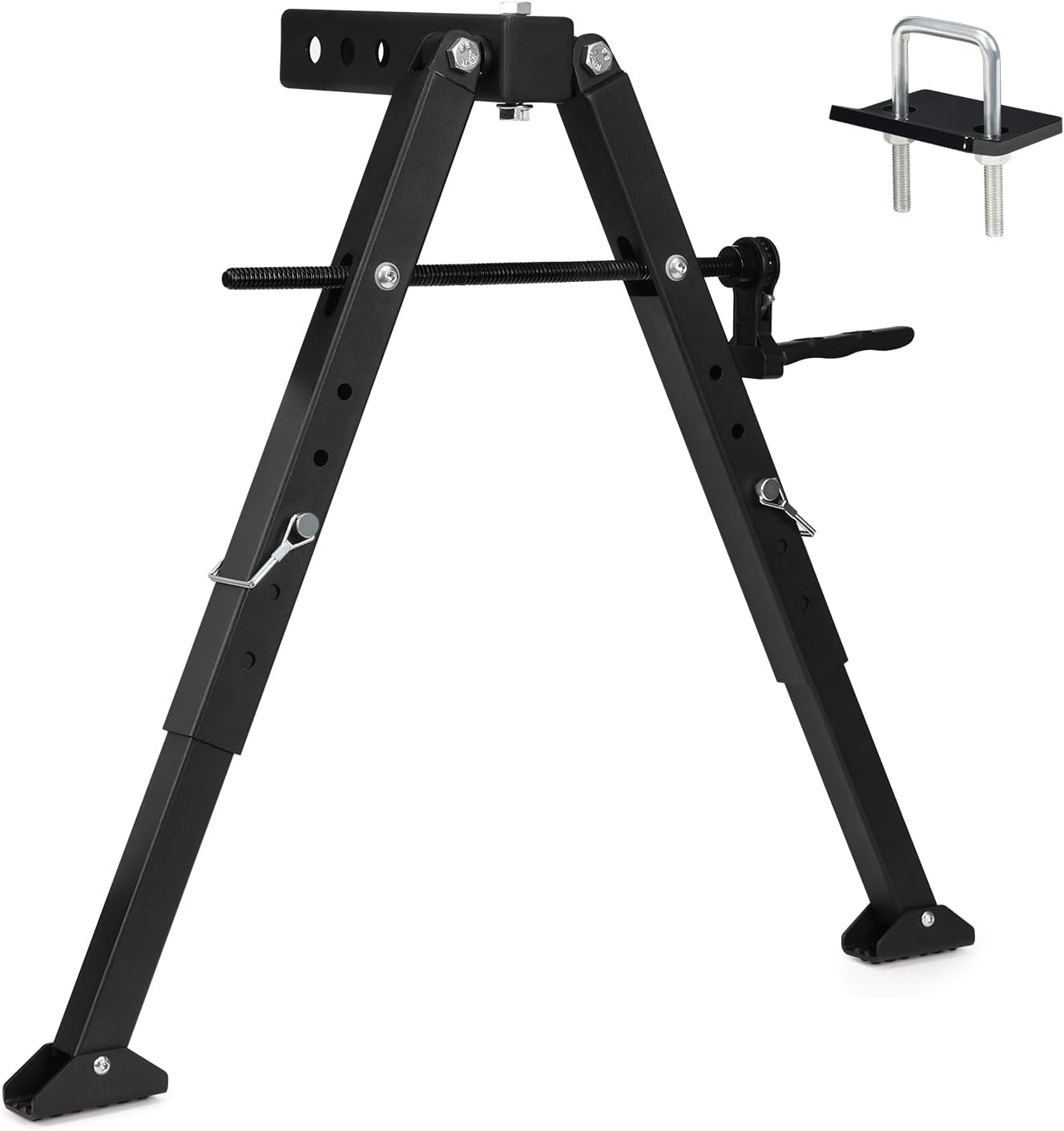 Upgraded Hitch Mount RV Stabilizer Fit for 2 Inch Receiver on Rear Bumper, 17-26" Ratchet Quick Adjustable, for Trailer Truck Camper Motorhome Rear Stand Support (with Hitch Tightener) 17-26" | With Anti Rattle Clamp