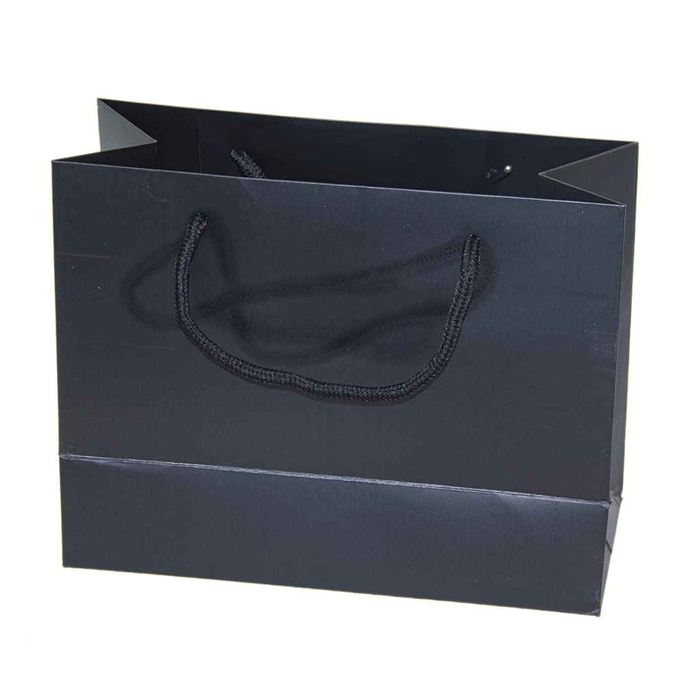 Black Gift Bags with Handles, 12 Pieces Black Matte Party Bags, 23x18x10cm Paper Bags Kraft Bags with Handles, Retail Bags, Shopping Bags, Merchandise Bags