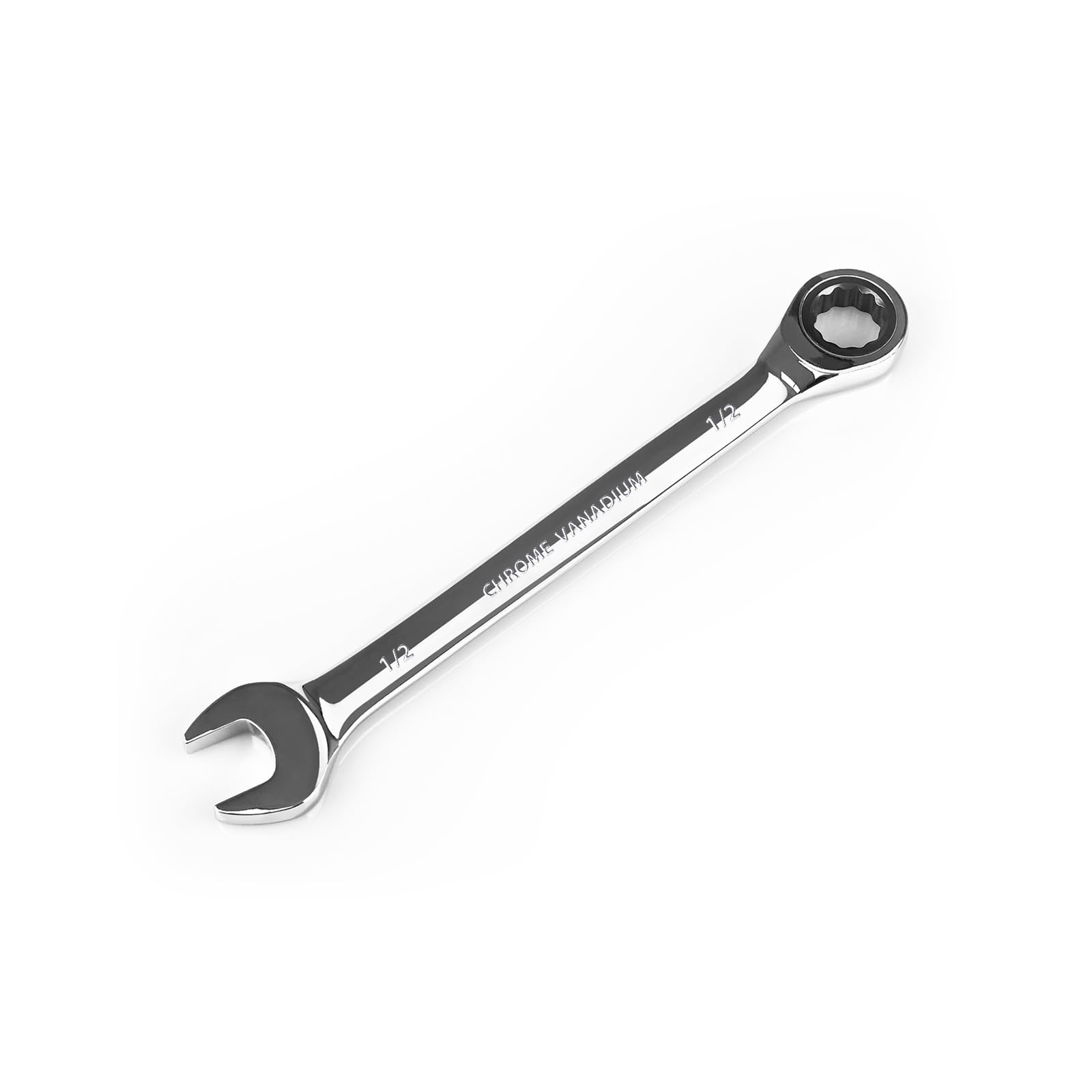 EGOFINE 1/2 inch Ratchet Spanner SAE, Industrial Grade Gear Wrench with 12-Point Design, 72-Tooth Ratchet, Chrome Vanadium Steel