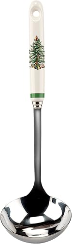 Spode Cucharón para árbol de Navidad  Cucharón de porcelana para servir  Utensilios de servir de Navidad para entretenimiento  Cucharas de servir