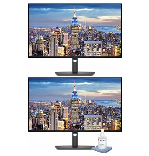 Image of Dell Pro P P2726HE 27″ Full HD (1920 x 1080) 120Hz LED Business Monitor, 2-Pack Bundle with Adaptive-Sync, Mount Compatible, Anti-Glare, USB Type-C, HDMI, DisplayPort, Black, Cleaning Kit