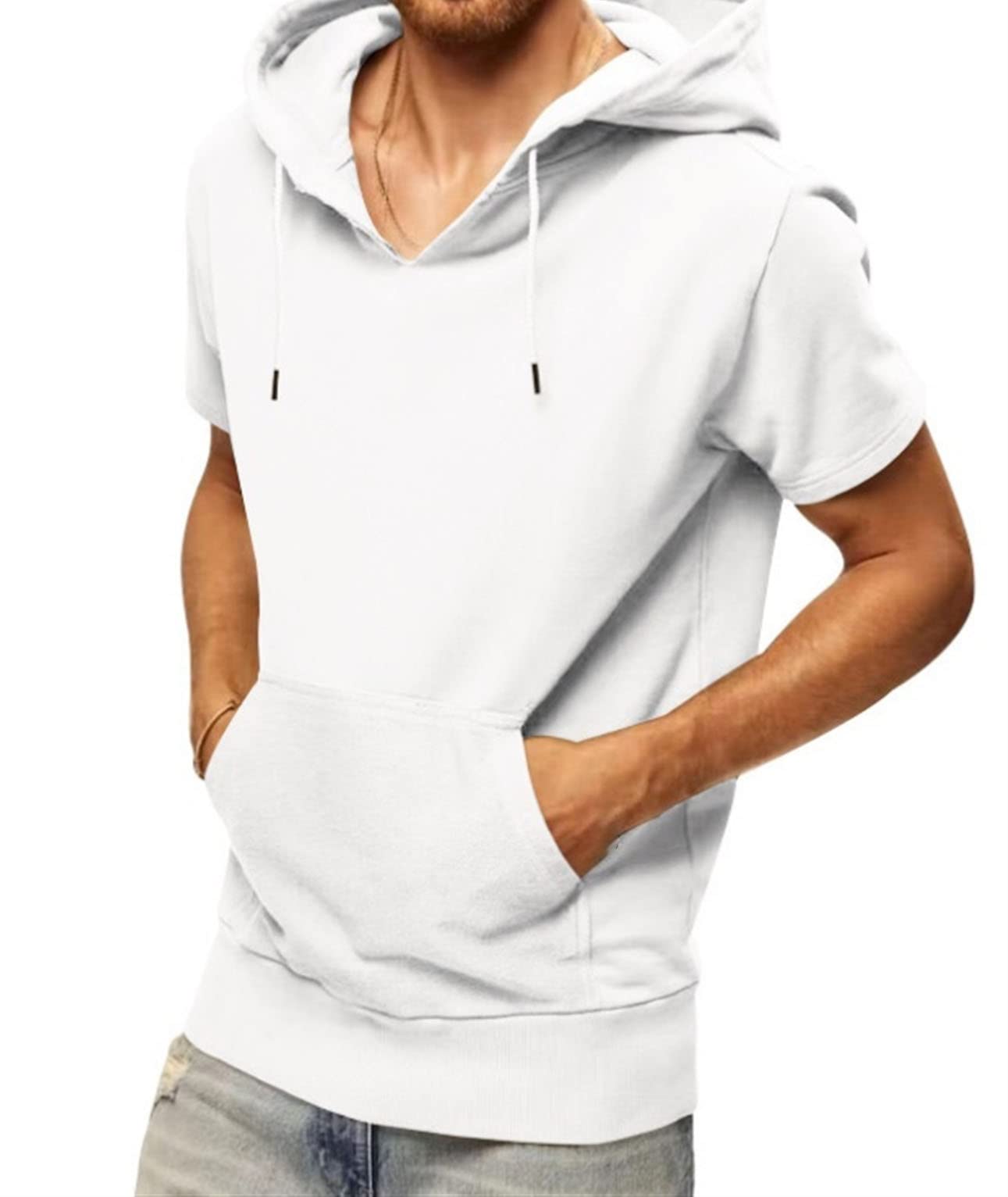 Short Sleeve Workout Hoodie Tracksuit Review COOFANDY Men's Muscle Fit  Hoodie Short