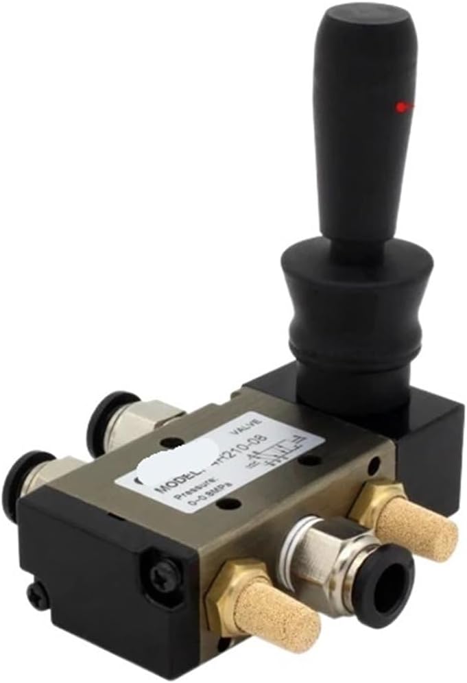 4H210-08 4H310-10 4H410-15 5/2 Way Handle Operated Control Pneumatic Manual Valve with Silencer and Quick Coupler Options(with 8mm Fittings,4H410-15)