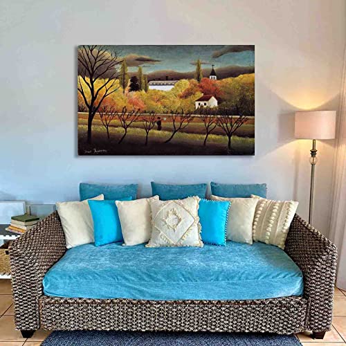 "Landschap met boer" door Henri Rousseau Schilderij Canvasafdrukken Voor Muur Foto's Thuis Woonkamer Decoratie Moderne Keuken Muurkunst voor Slaapkamerdecoratie (45x72cm, niet ingelijst) - Image 3
