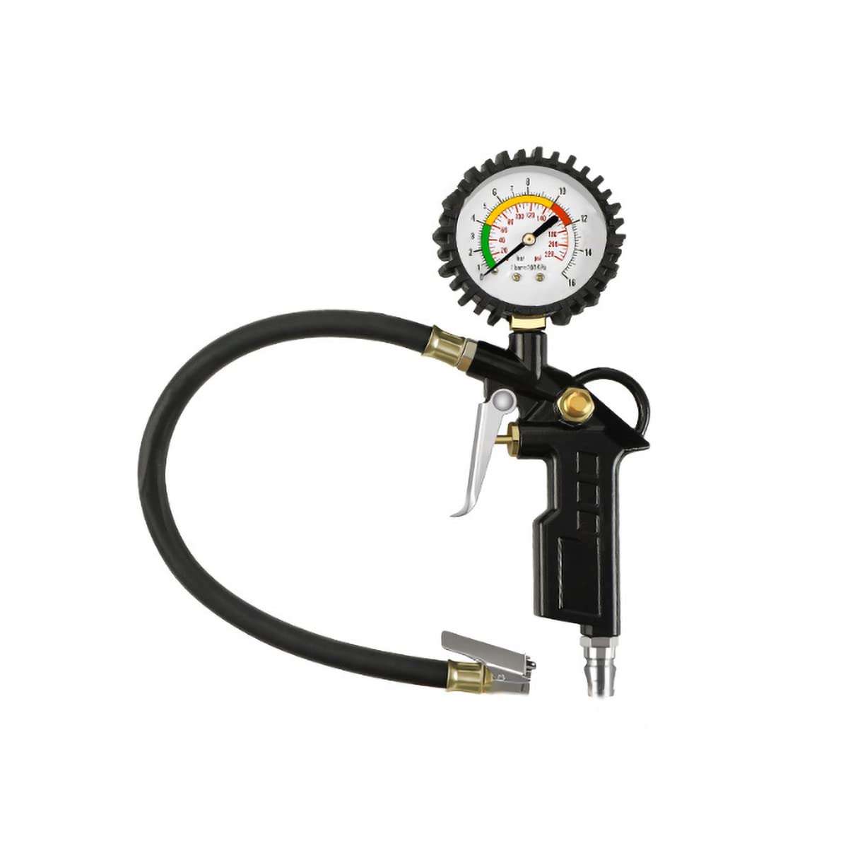 Medidor de presión de neumáticos 220PSI medidor de presión de Pistola de Aire Multifuncional Adecuado para Coches Motocicletas Bicicletas