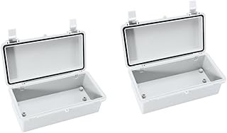 SOLUSTRE 2pcs Box Junction Box Plastic Electronic Junction Outdoor Junction Plastic Hinges Electronics Enclosure Waterproof Case Plastic Enclosure White Abs Electrical Box Electric Box