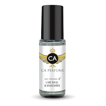 CA Perfume Impression of Lime Basil & Mandarin Unisex Perfume Oil Citrus Aromatic Long Lasting Fragrance for Women and Men Travel Size Mini Perfume Sample TSA Ready Body Oil Roll-on 0.14 Fl Oz 4ml