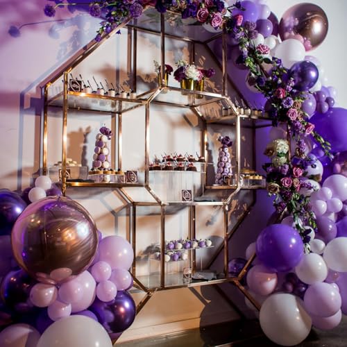 Image of PartyWoo Purple Balloons 66pcs 12 Inch Light Pastel Metallic Purple Lilac Lavender Balloons for Graduation Baby Shower Birthday Bridal Shower Wedding Anniversary Butterfly Princess Party Decorations