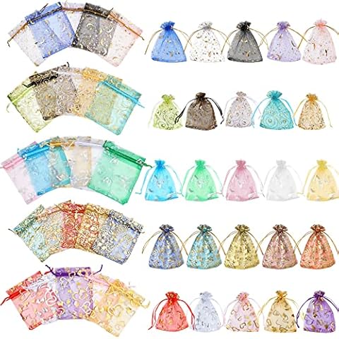 Joyoldelf 100 Pcs Multicolour Organza Bags Cover