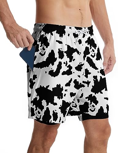 CHILL·TEK Men's Swim Trunks with Compression Liner Quick Dry 2 in 1 Swimming Trunks Beach Board Shorts Bathing Suits Swimwear4