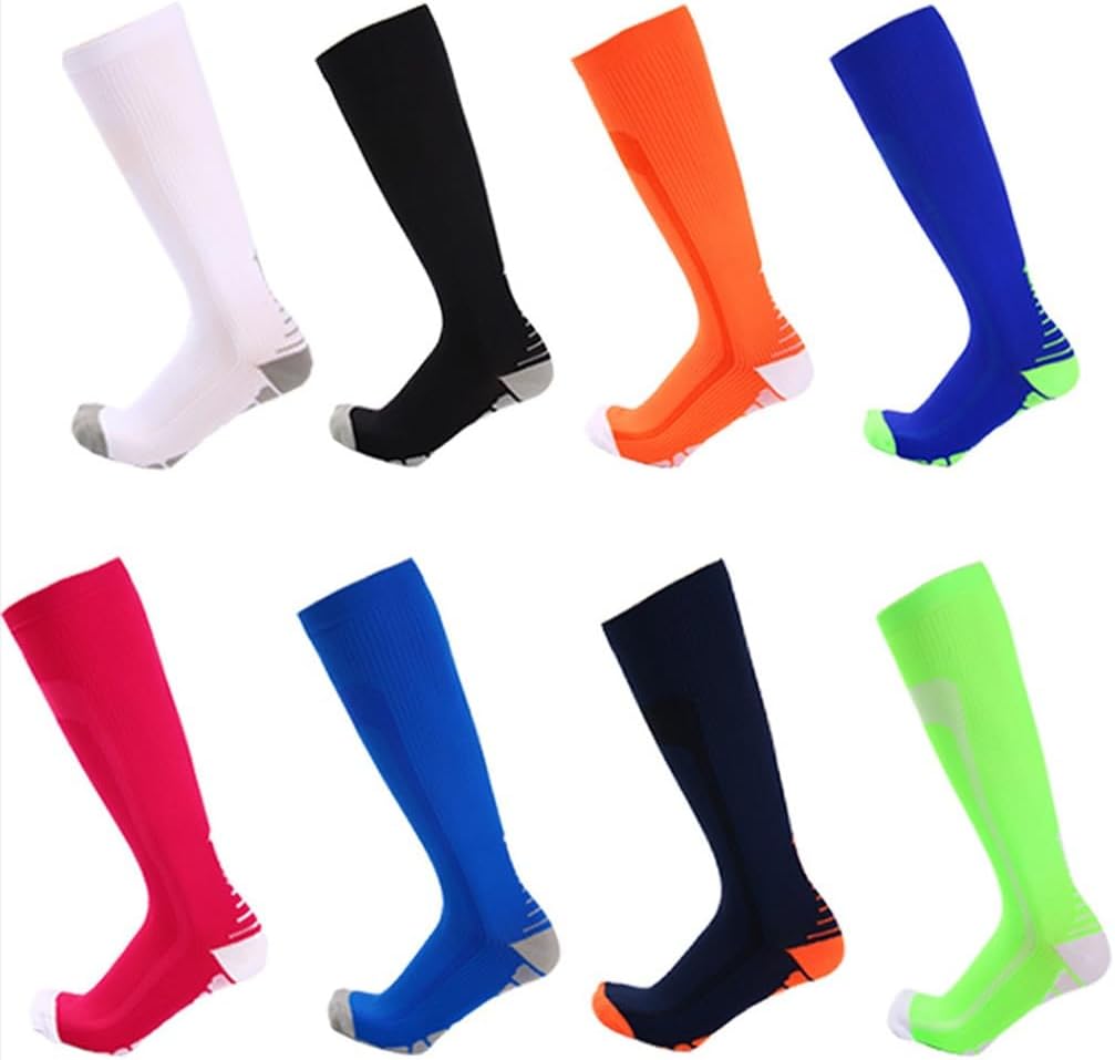 Cycling Pressure Socks Sports Multi-color Contrast Color Long Compression
