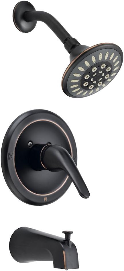❤ Crazy Deals Designers Impressions 651687 Oil Rubbed Bronze Tub Shower Combo Faucet - Single Handle Mixer Design - Multi-Setting Shower Head