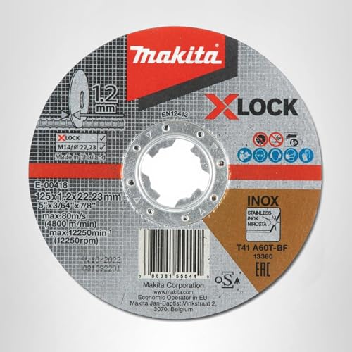 Miniatura 5 de Makita E-00418 E-00418-Disco Corte Fino X-Lock 125x1,2x22,23, Negro, 60 X 450 Mm