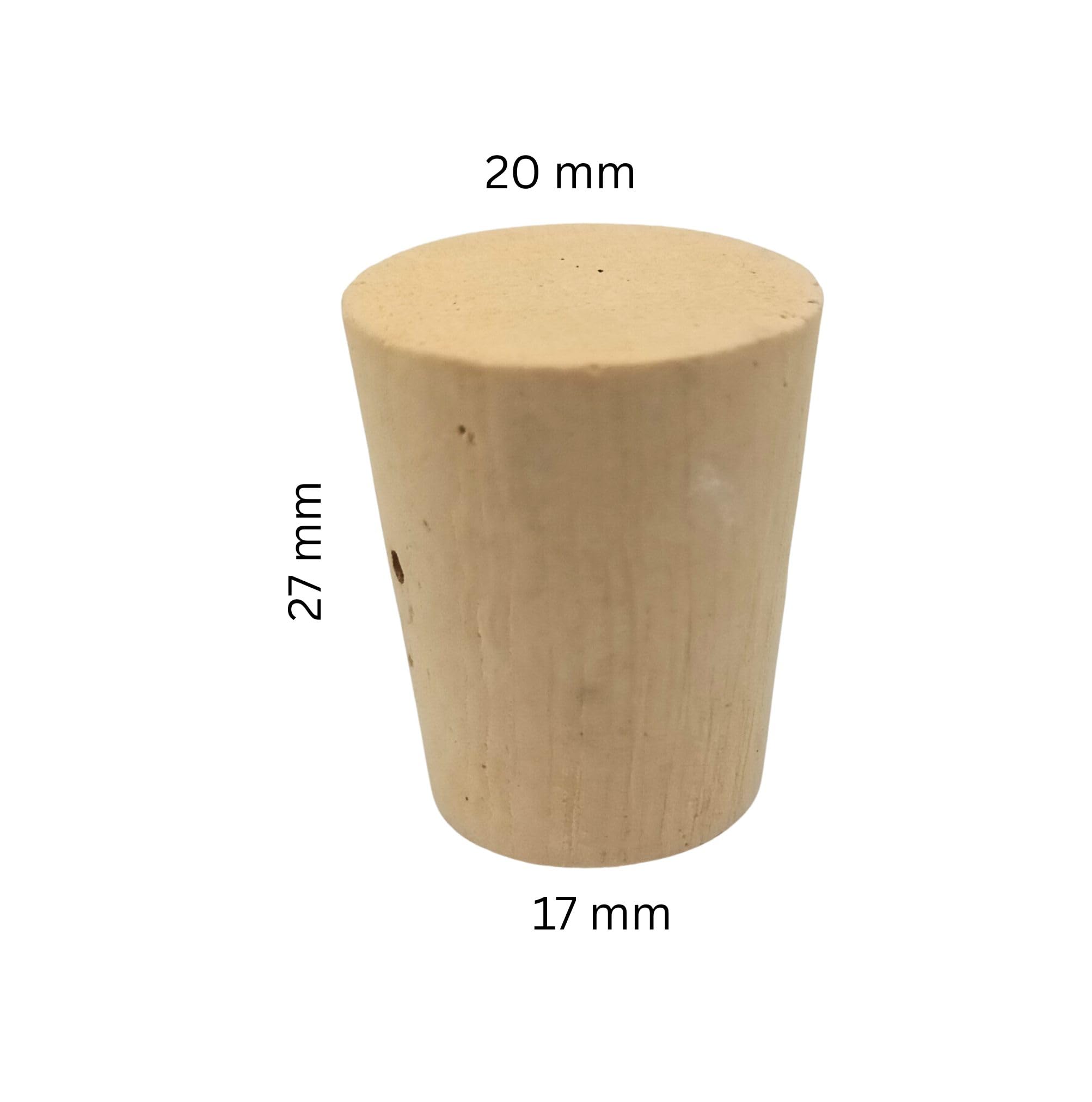 500 tapones de corcho, 27 mm x 20/17 mm, corcho natural para tubos de ensayo