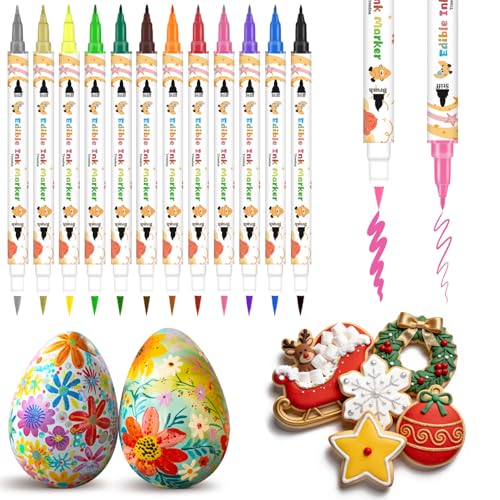 Treedoa Edible Markers for Cookie Decorating,12Pcs Food Colo...