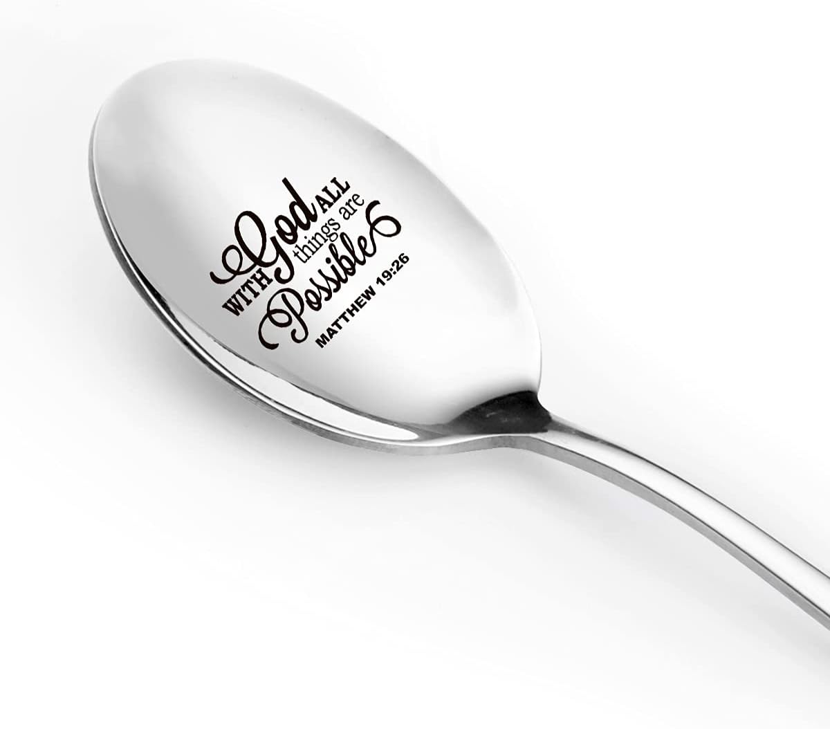 with God all Things are Possible Engraved Stainless Steel for Women Men - Cute Christian Gift for Him Her Friends Coffee Tea Lover - Religious Gifts for Birthday/Valentine/Christmas