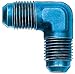 Aeroquip FBE2083 90 deg. Elbow Bulkhead Union -08AN Dash x -08AN Dash Aluminum Nickel-Plated Bulk Packaged 90 deg. Elbow Bulkhead Union