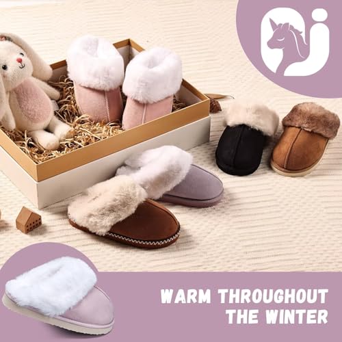 Image of IceUnicorn Kids Slippers Girls Boys Fuzzy House Shoes Bedroom Slides