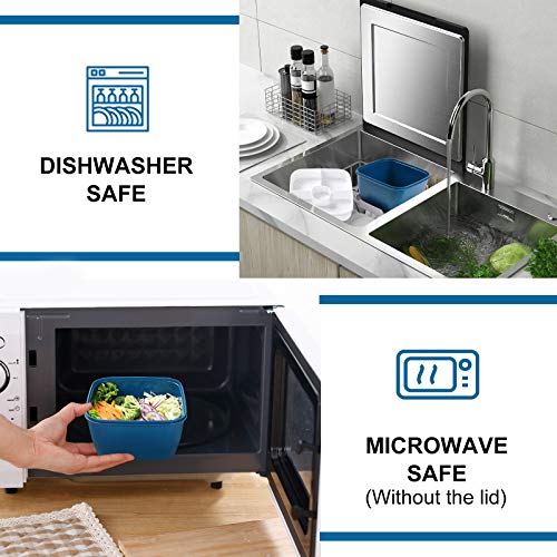 Portable Salad Lunch Container - 38 Oz Salad Bowl - 2 Compartments With Dressing Cup, Large Bento Boxes, Meal Prep To Go Containers For Food Fruit Snack #TOP6