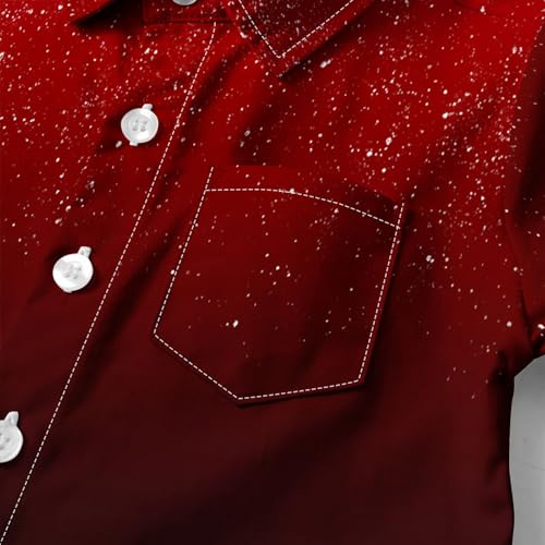 Unisex Little Kids Hawaiian Shirt Boys Girls Button Down Short Sleeve Collared Top Holiday Party Golf Tee 2-15T3