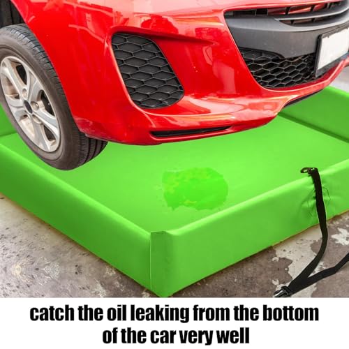 Image of Wettarn 2 Pcs Folding Duck Pond 3' x 3' Portable Spill Containment Berm Wall Containment Berm (Green)