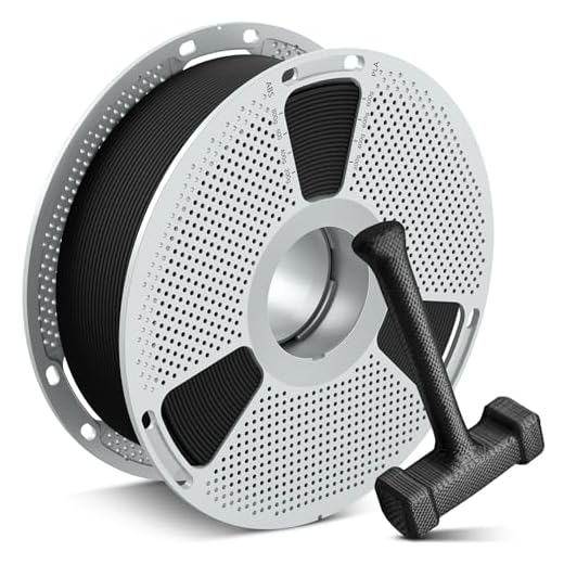 SUNLU PA6-CF 3D Filament 1.75mm 1KG, Heat Deflection Temperature up to 209°C, Made of 80% PA Nylon and 20% Carbon Fibers, Stiff & Strong & Heat Resistant, for Industrial Parts, Frosted Texture, Black
