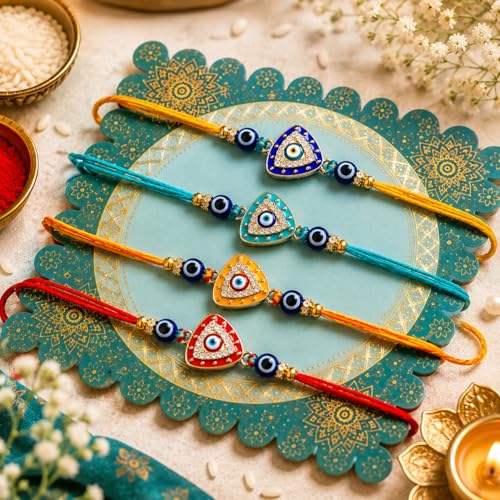 Image of JAIPUR ACE Raksha Bandhan Rakhi Gift Combo with Designer Rakhi, Puja Thali, 2 Katori Bowls, Roli Kumkum & Greeting Card for Brother, Bhai, Bhaiya | Complete Celebration Set
