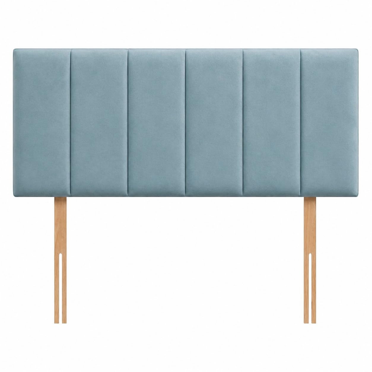 UK Bed Plush Fabric Upholstered Headboard 20 Inch High – Soft Padded Wooden Frame Backboard for Divan Beds (Sky, King 5ft)