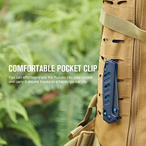 Oknife Rubato Pocket Knife, Tanto Style Edc Folding Knife With 154Cm Stainless Blade And G10 Handle For Camping Indoor And Outdoor Activities (Black) #TOP6