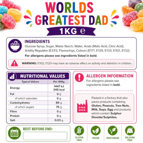 World's Greatest Dad Sweet Jar - Fathers Day Sweets - Birthday & Christmas Original Retro Pick n Mix 600g, By Bentley & Ackerman Sweet Shop. - Image 3