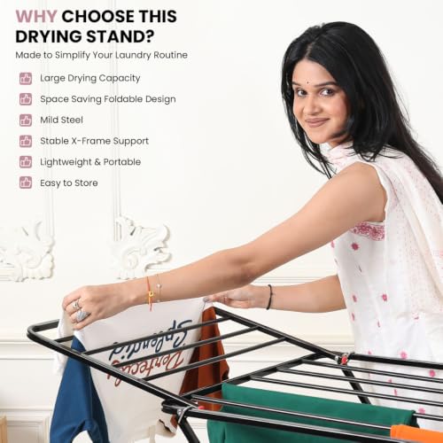 LiMETRO STEEL Store LiMETRO STEEL Foldable Clothes Drying Stand for - Image 4