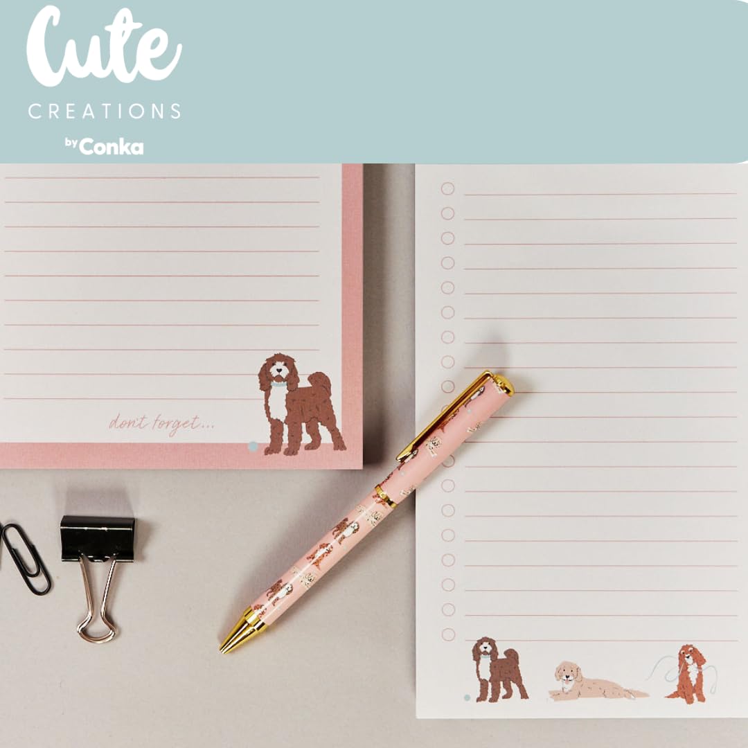 P Dot Wolf Cute Creations Cockapoo Dog Pen - Premium Black Writing Pen with Adorable Cockapoo Design in Gift Box with Gold Accents - Image 4