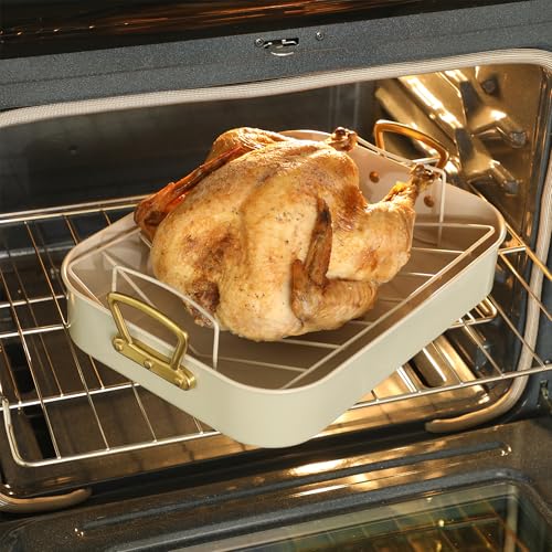 image for Gibson Home Broxton 2-Piece Nonstick Roaster Pan with Rack – 16 x 12