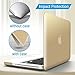 IBENZER Old MacBook Pro 13 Inch case A1278, Soft Touch Hard Case Shell Cover with Keyboard Cover for Apple MacBook Pro 13 with CD-ROM, Gold, MMP13BGD+1