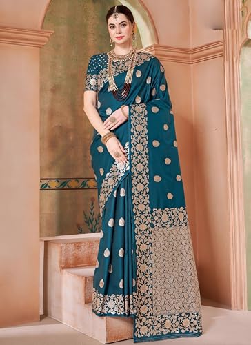 Image of Yashika Women's Pure Kanjivaram Silk Saree Soft Banarasi Style Wedding With Blouse Piece | Saree For Women | New Sari
