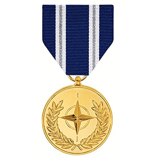 ISAF NATO-Medaille Irak/Afghanistan/Sudan, eloxiert, volle Größe ISAF NATO-Medaille Irak/Afghanistan/Sudan, eloxiert, volle Größe