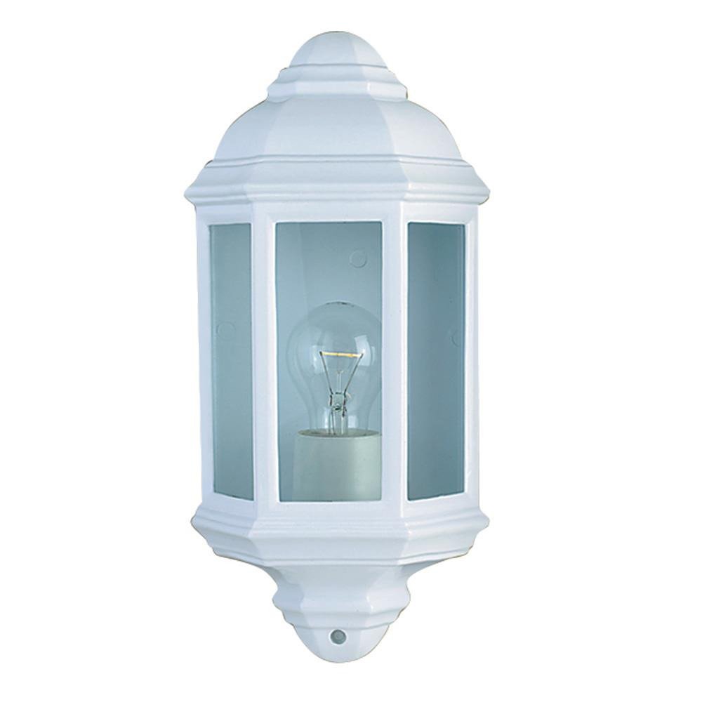 Britalia Bitalia White Outdoor Single Lamp Traditional Flush Lantern Wall Light IP44-1 x E27 ES Large Edison Screw Light Bulb Required (Not Included) | Suitable for Standard or Smart LED Lamps