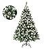 Produktbild GIGALUMI Künstlicher Weihnachtsbaum mit Schnee-Effekt 150cm 760 Spitzen Tannenbaum mit beschneiten Ästen und Tannenzapfen inkl. Metallständer