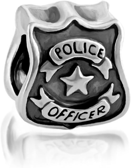 Everbling Police Officer 925 Sterling Silver Bead for European Charm Bracelet