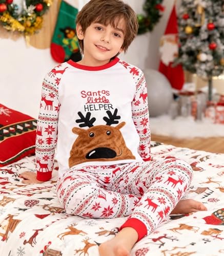 MIXIDON Kids Christmas Pyjamas Set 100% Cotton Boys and Girls Xmas Pjs Toddlers Long Sleeve Pyjamas 2 to 13 Years, Christmas Bear 2, 12-13 Years - Image 2