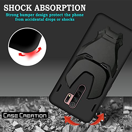 Image of COVERLY Official 3D Touch Feel Trending Real Hero Avenger Logo Mask Soft Rugged Grip Iron Man Super Power Cartoon Movie Silicone Matte Strong Back Cover for Xiaomi Redmi 9 Prime 2020- Black