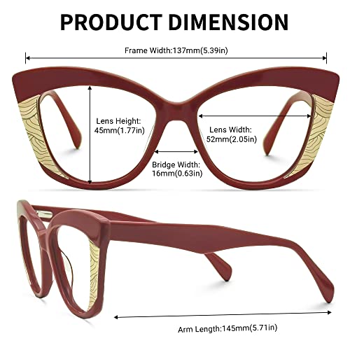 Image of Zeelool Vintage Cat Eye Blue Light Blocking Glasses for Women Amy JGA300178