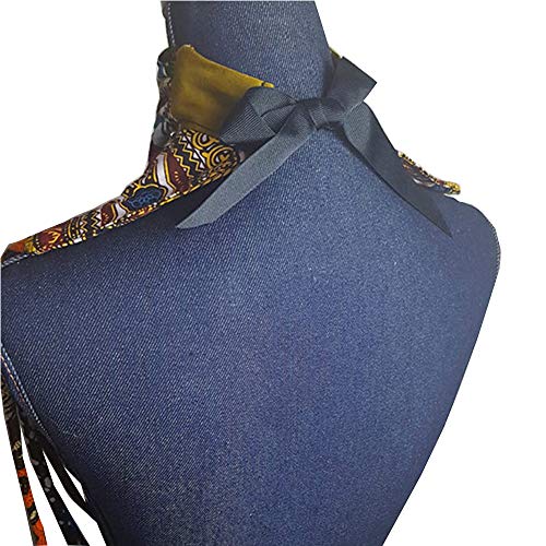 BAZINRICHE Women's Handmade Necklaces Ankara Kente Necklace Long Multi Strand African Wax Collar4