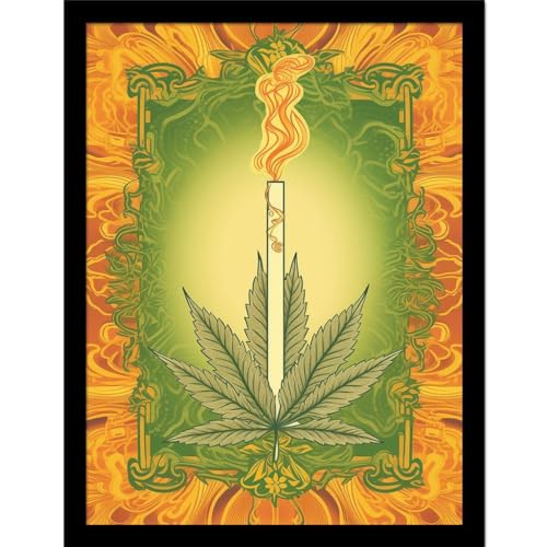 Tableau encadré Sativa psychédélique Ada Ingram 30 x 40 cm aux couleurs vives