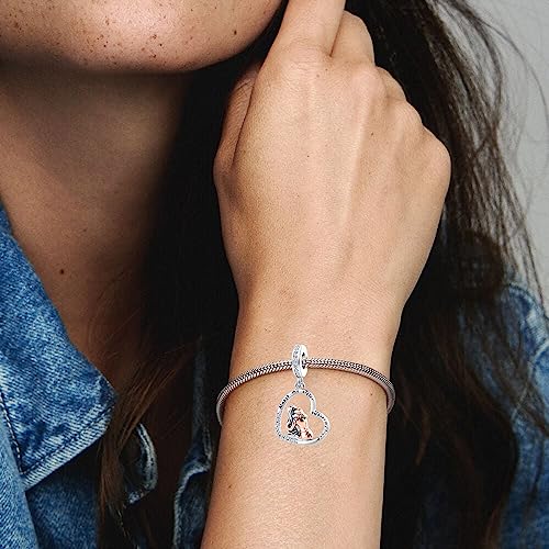 Mom Baby Footprint Grandma Best Friend Charm Crystal Bead for Pandora Bracelet3
