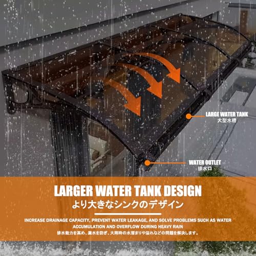 Marquesina para puerta exterior con toldo impermeable y canalón de 120 6