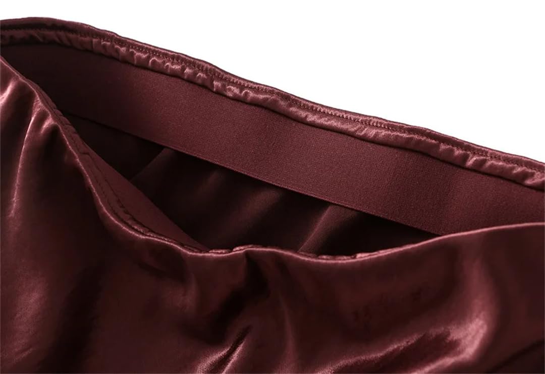 Jupe mi-longue plissée fluide en satin pour femme