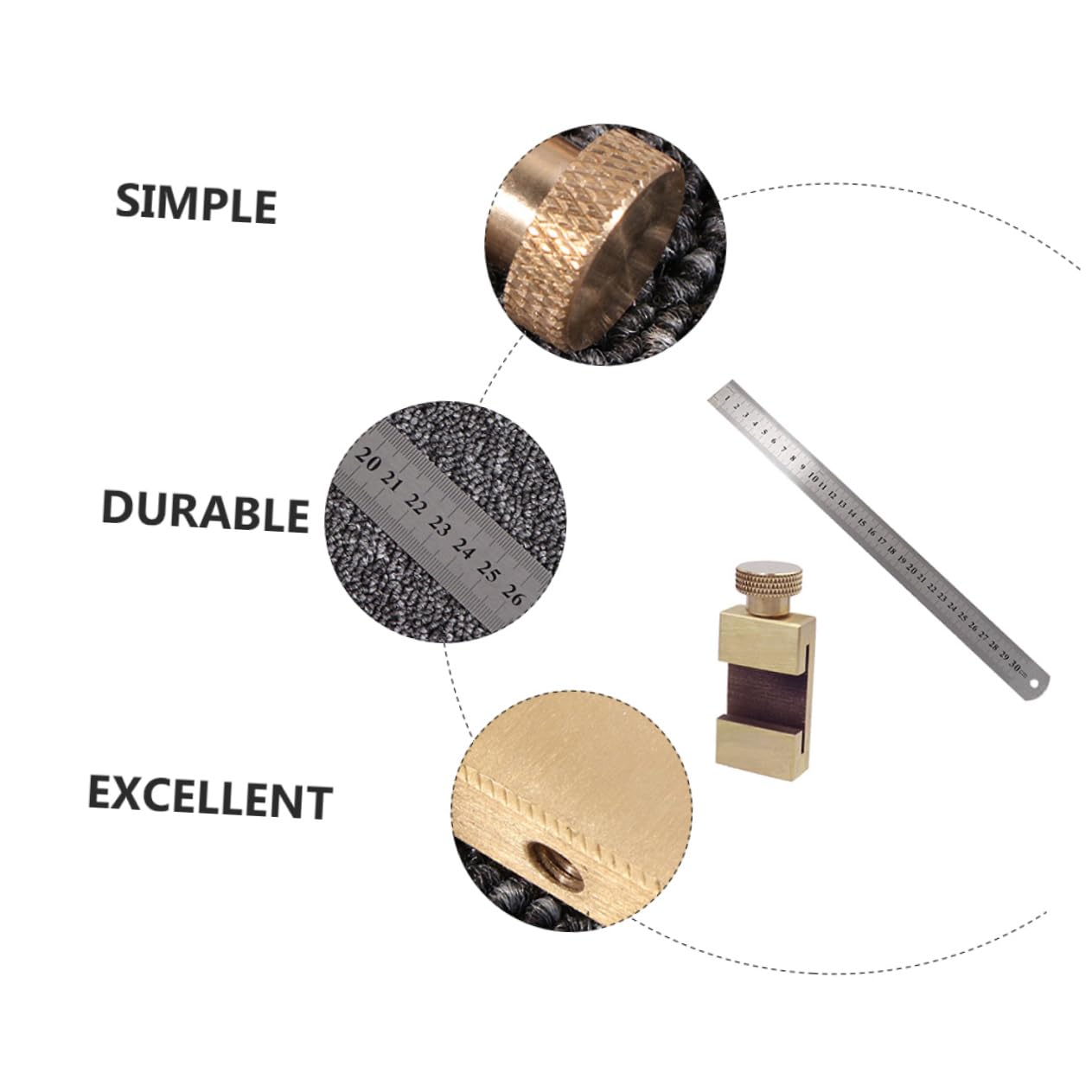 Artibetter 3sets Righello Per Marcatura Con Limitatore Strumento Di Misurazione Manuale Inossidabile Per Falegnami e Piastrellisti
