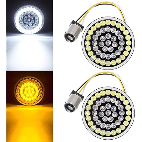 Benlari 1157 Front LED Turn Signal Lights Running Blinker Bulbs Compatible for Harley Davidson Dyna Softail Sportster Touring Street Glide Road Glide Road King Iron 883 1986-2022 Cover